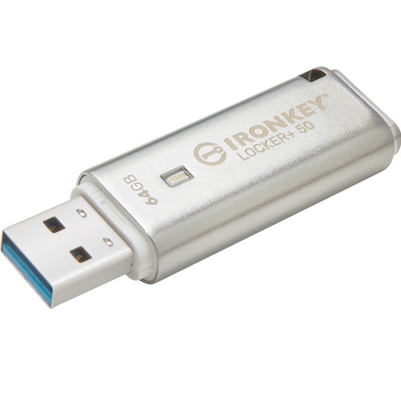 金士顿（Kingston） 硬件加密U盘 USB3.2高速IKLP50 企业商务办公优盘金属防水u盘 64G【硬件加密+密码保护】3.2读取